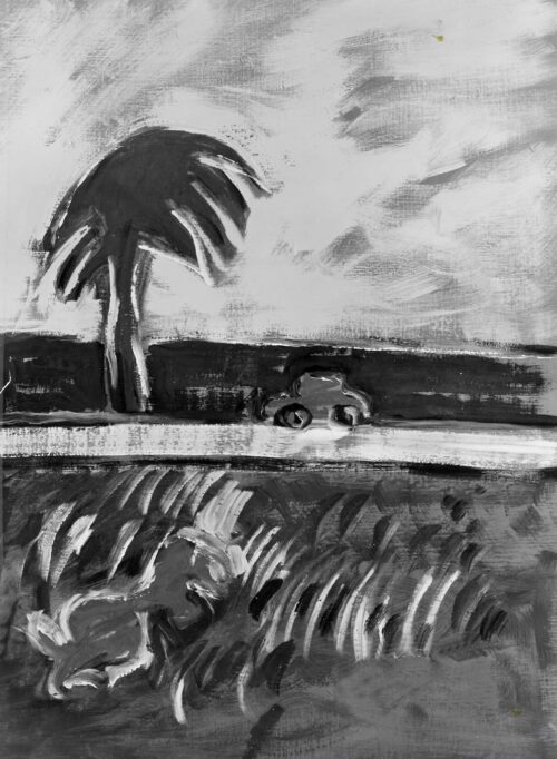 1983<br>pittura industriale, tempera, gessetto su tela<br>cm 70x50