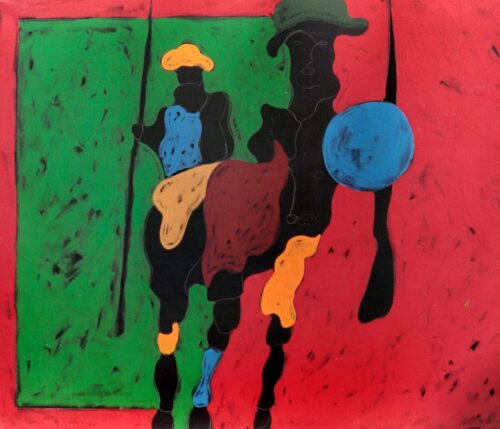 1983<br>pittura industriale, tempera, gessetto su tela<br> cm 160x130