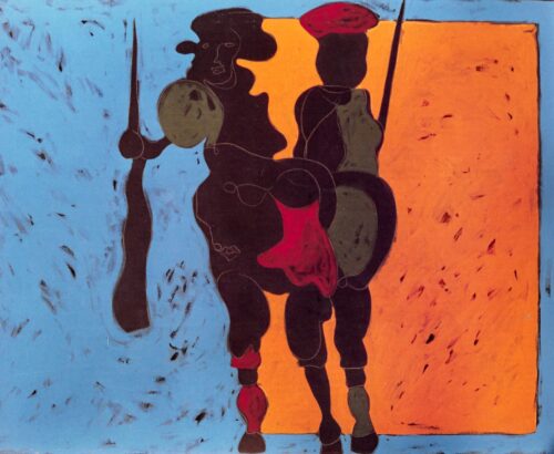 1983<br>pittura industriale, tempera, gessetto su tela<br> cm 160x130