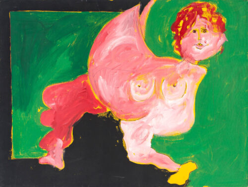 1983<br>pittura industriale, tempera, pennarello su tela<br> cm 60x80