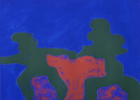 1983<br> ' Le Erinni '<br>pittura industriale, tempera, gessetto su tela<br> cm 60x80