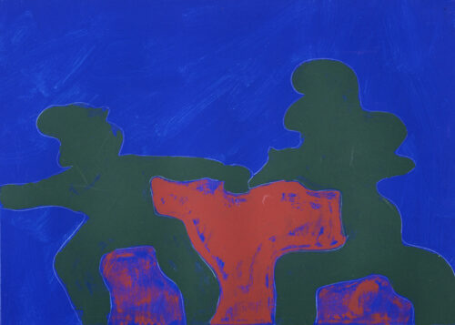 1983<br> ' Le Erinni '<br>pittura industriale, tempera, gessetto su tela<br> cm 60x80