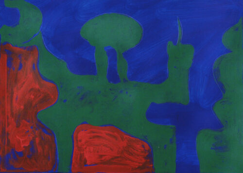 1983<br>pittura industriale, tempera, gessetto su tela<br> cm 60x80