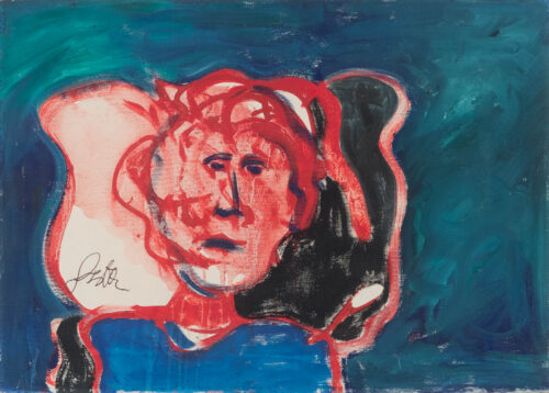 1983<br> Simpaty for devil<br>tempera su tela<br> cm 50x70