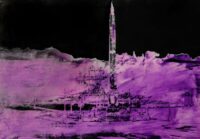 1984<br>pittura industriale, smalto alla anilina, fotografia emulsionata su tela<br> cm 80x115