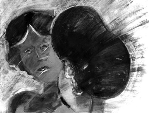 1984<br>pittura industriale, tempera, gessetto su tela<br> cm 60x80