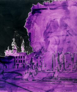 1984<br>pittura industriale, smalto alla anilina, fotografia emulsionata su tela<br> cm 80x115