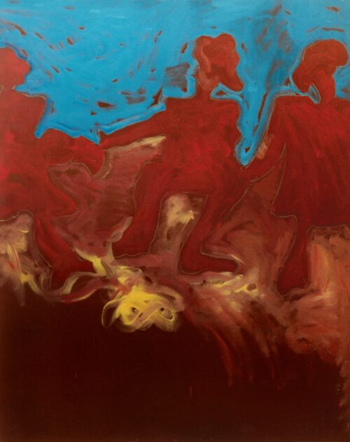 1984<br>' Le Erinni '<br>pittura industriale, tempera, gessetto su tela<br>cm 160x130