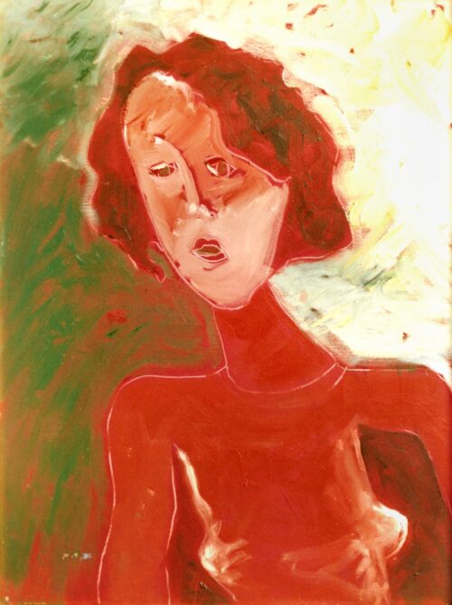 1984<br>Sara<br> pittura industriale, tempera, gessetto su tela<br> cm 80x60