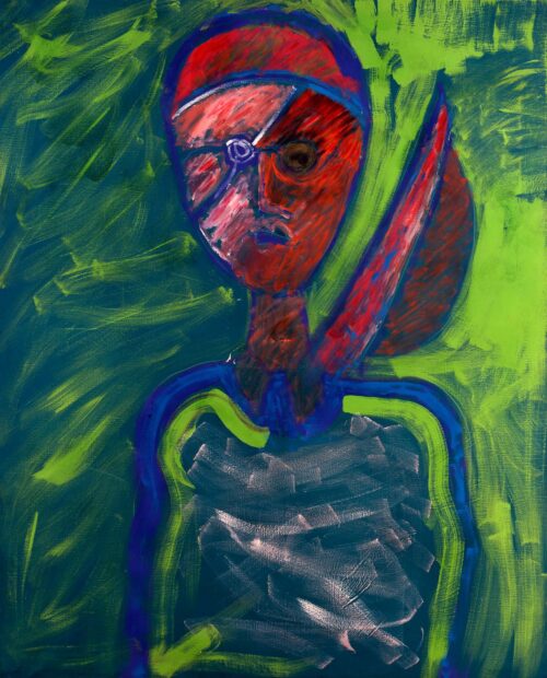 1984<br> A James Joyce<br>pittura industriale, tempera, gessetto su tela<br> cm 160x130