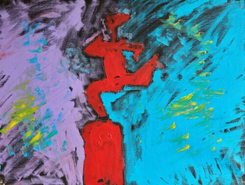 1984<br>pittura industriale, tempera, olio, gessetto su tela<br> cm 60x80