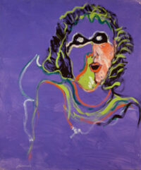 1984<br>' Mascherina '<br>pittura industriale, tempera, gessetto su tela<br> cm 120x100