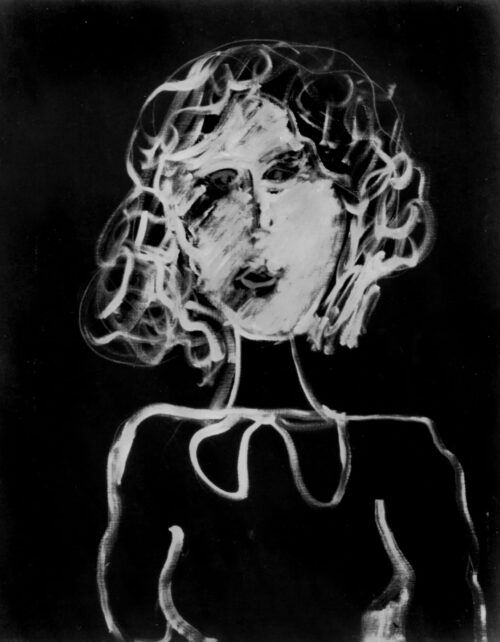 1984<br> Ritratto<br>pittura industriale, tempera, gessetto su tela<br> cm 100x80