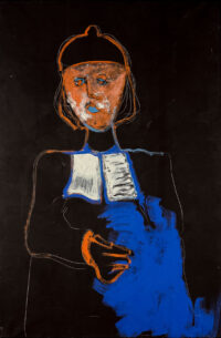 1984<br>Ritratto di prelato<br>pittura industriale, tempera, gessetto su tela<br> cm 150x100