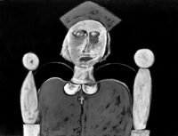 1984<br>pittura industriale, tempera, gessetto su tela<br> cm 60x80