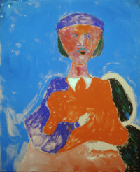 1984<br>pittura industriale, tempera, pennarello su tela <br>cm 160x130