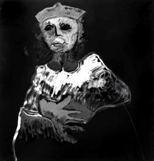 1984<br>pittura industriale, tempera, gessetto su tela<br>cm 100x100