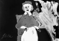 1984<br> Il Cardinale Richelieu<br>pittura industriale, tempera, gessetto su tela<br> cm 70x100