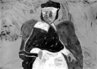 1984<br>' Cardinale ', dedicato a Sammy Davis<br>pittura industriale, tempera, gessetto su tela<br> cm 70x100