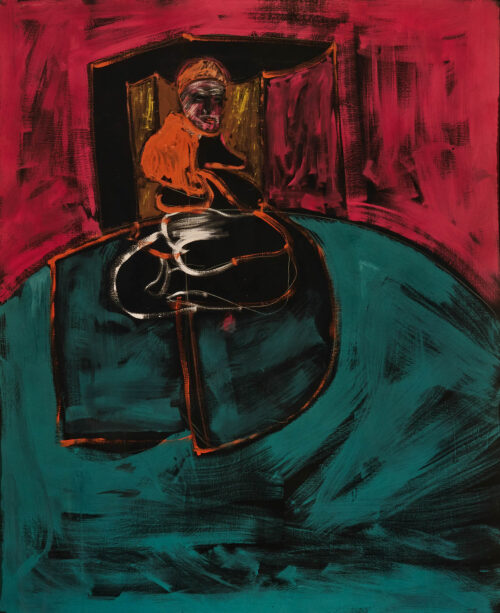 1984<br>pittura industriale, tempera, gessetto su tela<br>cm 160x130