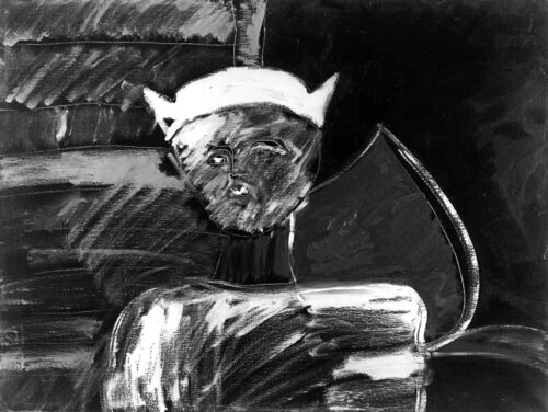 1984<br>Lettere<br>pittura industriale, tempera, gessetto su tela<br> cm 60x80