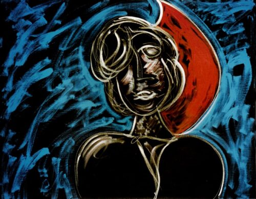 1984<br>pittura industriale, tempera, gessetto su tela<br>cm 80x100