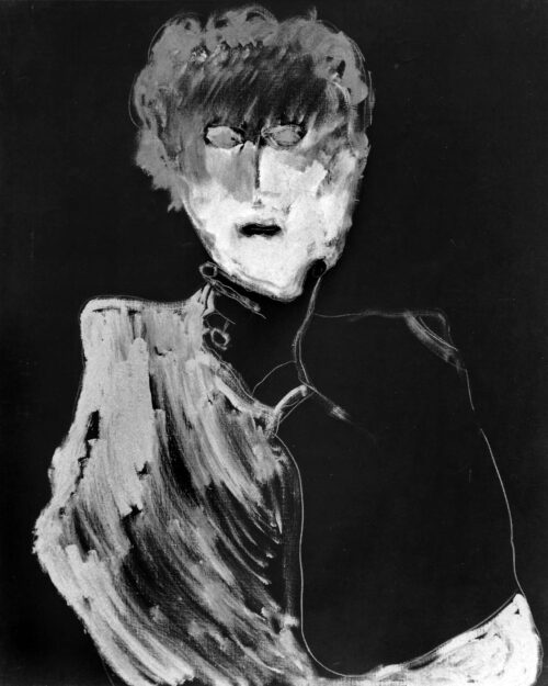 1984<br>pittura industriale, tempera, gessetto su tela<br> cm 100x80