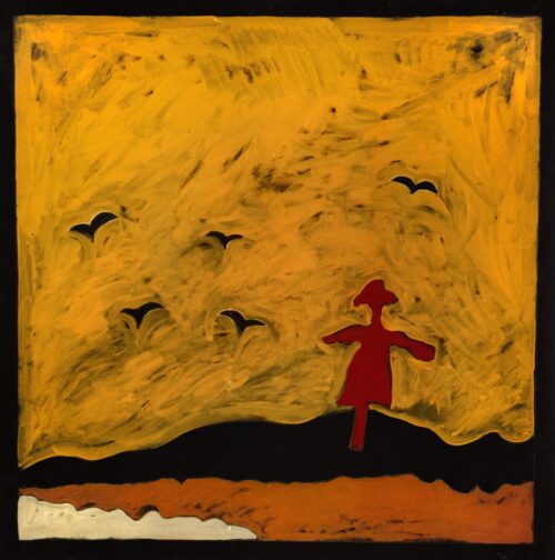 1984<br>pittura industriale, tempera, gessetto su tela<br> cm 100x100