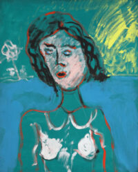 1984<br>pittura industriale, tempera, gessetto su tela<br> cm 100x80