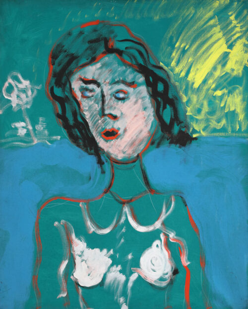 1984<br>pittura industriale, tempera, gessetto su tela<br> cm 100x80