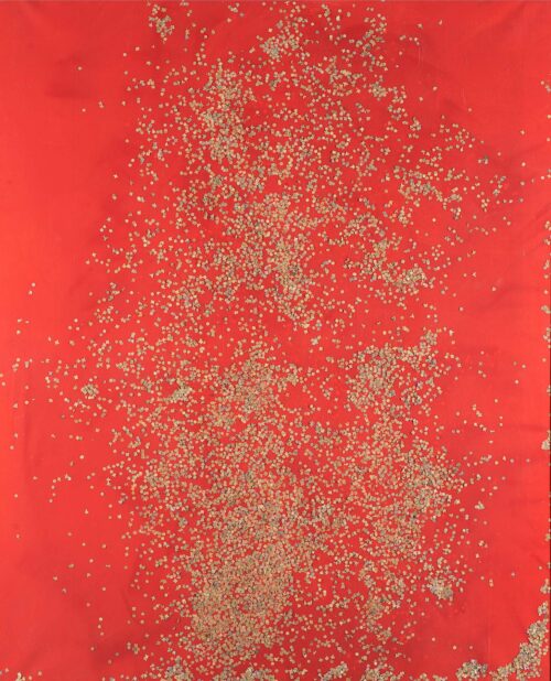 1984<br>pittura industriale, coriandoli su tela, cellophane<br>cm 160x130