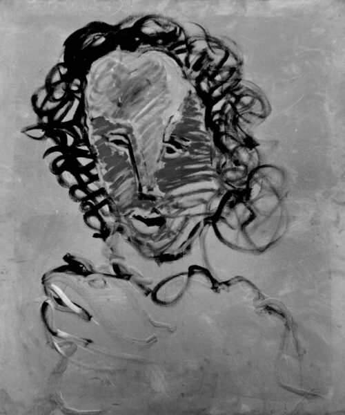 1984<br>pittura industriale, tempera, gessetto su tela<br> cm 120x100