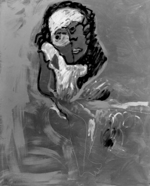 1984<br>pittura industriale, tempera, gessetto su tela<br> cm 120x100