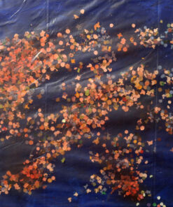 1984<br> tempera, coriandoli su tela, cellophane<br> cm 50x70