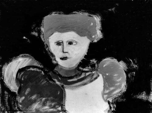 1984<br> Ritratto di uomo<br>pittura industriale, tempera, grafite su tela<br> cm 60x80