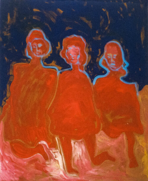 1984<br> pittura industriale, tempera, gessetto su tela<br> cm 160x130