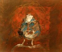 1984 21, VIII<br>'A Cinzia'<br>pittura industriale, tempera, gessetto su tela<br> cm 40x50