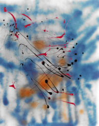 1984 agosto<br>Top Brut<br> colore a spruzzo e tempera su tela<br> cm 80x60