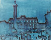 1984<br>pittura industriale, smalto alla anilina, fotografia emulsionata su tela<br>cm 80x100