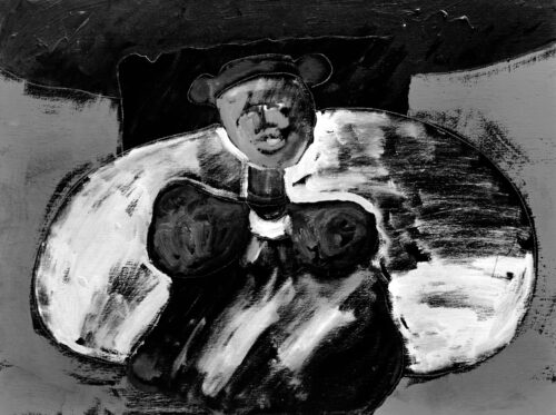 1984<br>pittura industriale, tempera, gessetto su tela<br> cm 60x80