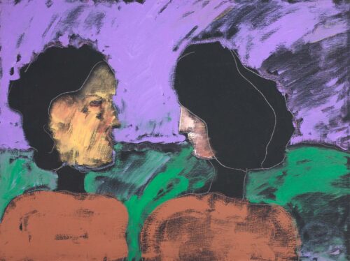 1984<br>'Lettera H'<br>pittura industriale, tempera, gessetto su tela<br>cm 60x80