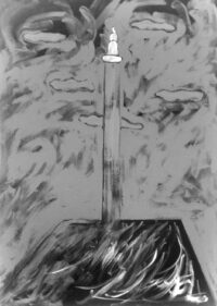 1985<br> Nelson<br>pittura industriale, tempera, gessetto su tela<br>cm 100x70