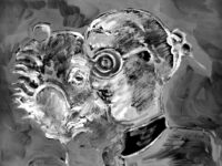 1985<br>pittura industriale, tempera, gessetto su tela<br> cm 60x80