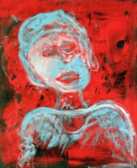 1985<br>pittura industriale, tempera, gessetto su tela<br> cm 60x50