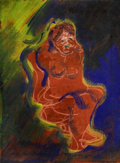 1985<br>A Mirella ....when I may find her<br>pittura industriale, tempera, gessetto su tela<br>cm 40x30