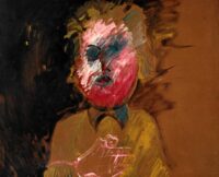 1985<br>pittura industriale, tempera, gessetto su tela<br> cm 100x80