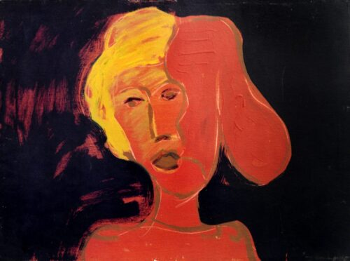 1985<br>pittura industriale, tempera, gessetto su tela<br> cm 60x80