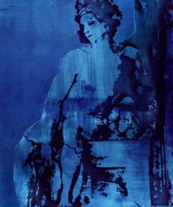 1985<br>pittura industriale, smalto alla anilina, fotografia emulsionata su tela<br> cm 100x70