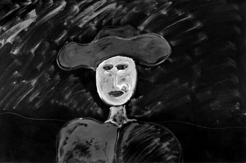 1985<br>pittura industriale, tempera, gessetto su tela<br> cm 60x90