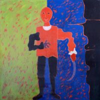 1985<br>pittura industriale, tempera, gessetto su tela<br>cm 100x100